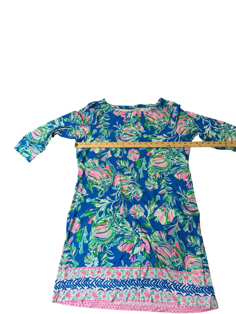 Lilly Pulitzer Blue Pink Green Floral Shift Dress HTF RARE XXL - Picture 4 of 6